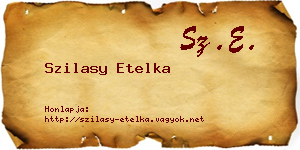 Szilasy Etelka névjegykártya